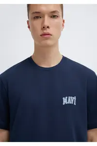 Mavi Logo Printed Navy Blue T-Shirt Regular Fit / Normal Cut -70497 - Image 6