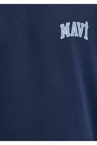 Mavi Logo Printed Navy Blue T-Shirt Regular Fit / Normal Cut -70497 - Image 7