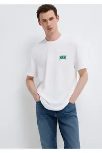 Mavi Logo Printed White T-Shirt Regular Fit / Normal Cut -620