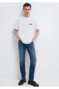 Mavi Logo Printed White T-Shirt Regular Fit / Normal Cut -620 - Image 2