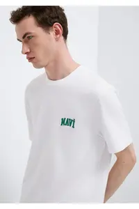 Mavi Logo Printed White T-Shirt Regular Fit / Normal Cut -620 - Image 3