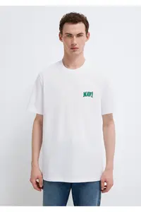 Mavi Logo Printed White T-Shirt Regular Fit / Normal Cut -620 - Image 4