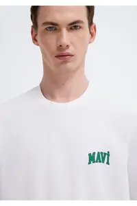 Mavi Logo Printed White T-Shirt Regular Fit / Normal Cut -620 - Image 7
