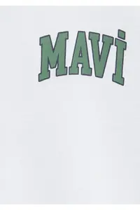 Mavi Logo Printed White T-Shirt Regular Fit / Normal Cut -620 - Image 8