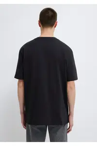 Mavi Logo Printed Black T-Shirt Loose Fit -900 - Image 5