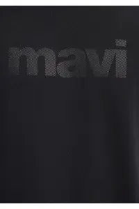 Mavi Logo Printed Black T-Shirt Loose Fit -900 - Image 7