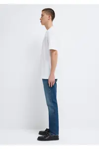 Mavi Logo Printed White T-Shirt Loose Fit -620 - Image 4
