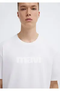 Mavi Logo Printed White T-Shirt Loose Fit -620 - Image 6