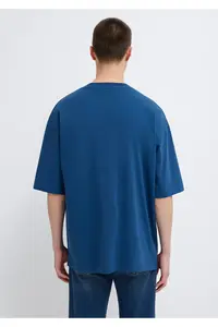 Mavi Printed Navy Blue T-Shirt Oversize / Wide Cut -89287 - Image 5