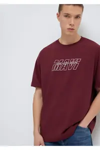 Mavi Printed Claret Red T-Shirt Oversize / Wide Cut -70396