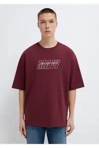 Mavi Printed Claret Red T-Shirt Oversize / Wide Cut -70396 - Image 3
