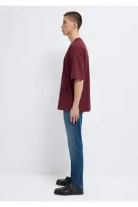 Mavi Printed Claret Red T-Shirt Oversize / Wide Cut -70396 - Image 4