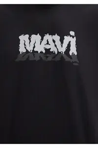 Mavi Logo Printed Black T-Shirt Oversize / Wide Cut -900 - Image 6