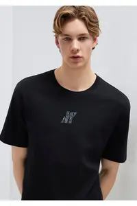 Mavi Pro Logo Printed Black T-Shirt Loose Fit -900 - Image 2