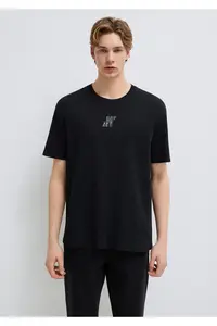 Mavi Pro Logo Printed Black T-Shirt Loose Fit -900 - Image 3
