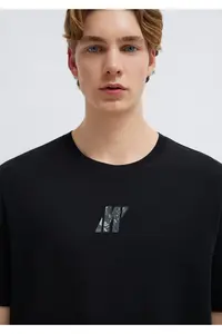 Mavi Pro Logo Printed Black T-Shirt Loose Fit -900 - Image 6