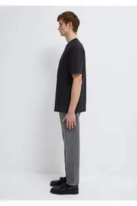 Mavi Logo Printed Black Basic T-Shirt Loose Fit -900 - Image 4