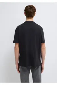 Mavi Logo Printed Black Basic T-Shirt Loose Fit -900 - Image 5