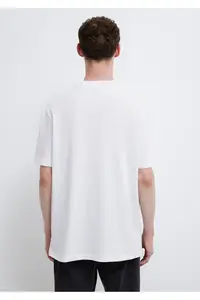 Mavi Logo Printed White Basic T-Shirt Loose Fit / Loosely Comfortable Cut -620 - Image 6