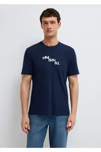 Mavi Istanbul Printed Navy Blue T-Shirt Regular Fit / Normal Cut -70497 - Image 3