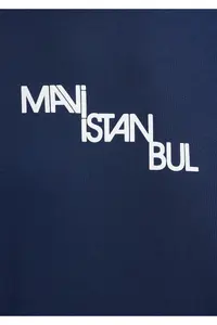 Mavi Istanbul Printed Navy Blue T-Shirt Regular Fit / Normal Cut -70497 - Image 7