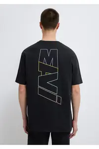 Mavi Logo Back Printed Black T-Shirt Loose Fit / Loosely Comfortable Cut -900 - Image 5
