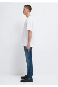 Mavi Logo Back Printed White T-Shirt Loose Fit / Loosely Comfortable Cut -620 - Image 5