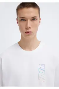 Mavi Logo Back Printed White T-Shirt Loose Fit / Loosely Comfortable Cut -620 - Image 7