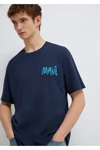 Mavi Printed Navy Blue T-Shirt Loose Fit / Loose Fit -70490 - Image 2