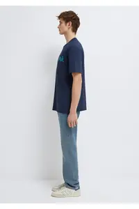 Mavi Printed Navy Blue T-Shirt Loose Fit / Loose Fit -70490 - Image 4