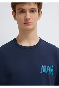 Mavi Printed Navy Blue T-Shirt Loose Fit / Loose Fit -70490 - Image 6