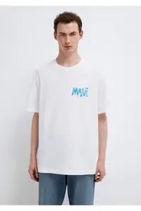Mavi Printed White T-Shirt Loose Fit -620 - Image 3