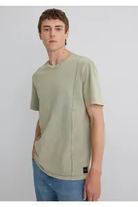 Mavi Green T-Shirt with Stitching Detail Loose Fit / Loosely Comfortable Cut -70100
