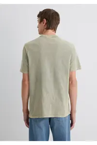 Mavi Green T-Shirt with Stitching Detail Loose Fit / Loosely Comfortable Cut -70100 - Image 5
