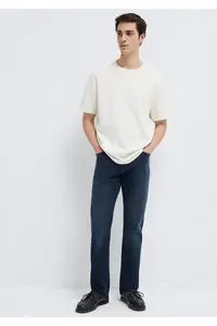 Mavi Black Ecru Basic T-Shirt Loose Fit / Loosely Comfortable Cut -70057