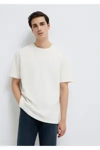 Mavi Black Ecru Basic T-Shirt Loose Fit / Loosely Comfortable Cut -70057 - Image 2