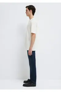 Mavi Black Ecru Basic T-Shirt Loose Fit / Loosely Comfortable Cut -70057 - Image 4