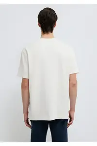 Mavi Black Ecru Basic T-Shirt Loose Fit / Loosely Comfortable Cut -70057 - Image 5