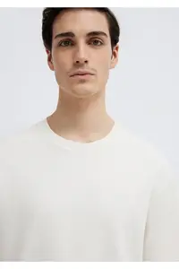 Mavi Black Ecru Basic T-Shirt Loose Fit / Loosely Comfortable Cut -70057 - Image 6