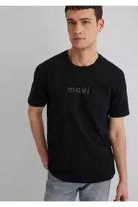 Mavi Logo Printed Black T-Shirt Regular Fit / Normal Cut -900 - Image 2