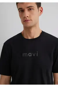 Mavi Logo Printed Black T-Shirt Regular Fit / Normal Cut -900 - Image 6