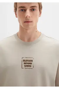 Mavi Printed Beige T-Shirt Loose Fit -70039 - Image 6