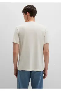 Mavi Logo Printed Beige T-Shirt Regular Fit / Normal Cut -70134 - Image 5