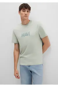 Mavi Logo Printed Green T-Shirt Regular Fit / Normal Cut -83995