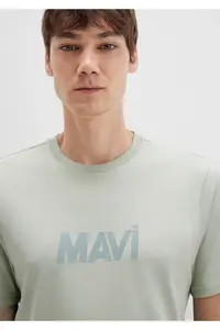 Mavi Logo Printed Green T-Shirt Regular Fit / Normal Cut -83995 - Image 6