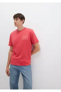 Mavi 1991 Printed Pink T-Shirt Loose Fit -71079 - Image 3
