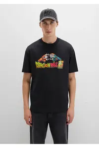 Mavi Dragon Ball Printed Black T-Shirt Loose Fit -900 - Image 4