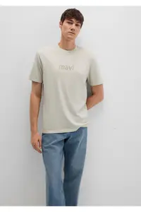Mavi Printed Beige T-Shirt Loose Fit / Loose Fit -70134 - Image 2