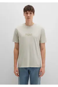 Mavi Printed Beige T-Shirt Loose Fit / Loose Fit -70134 - Image 3
