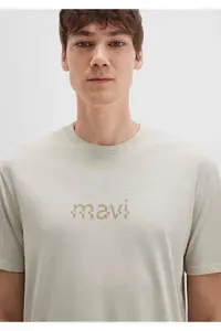 Mavi Printed Beige T-Shirt Loose Fit / Loose Fit -70134 - Image 5